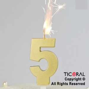 VELA BENGALA ORO NUMERO 5 X 1